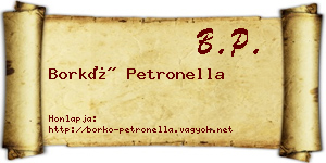 Borkó Petronella névjegykártya